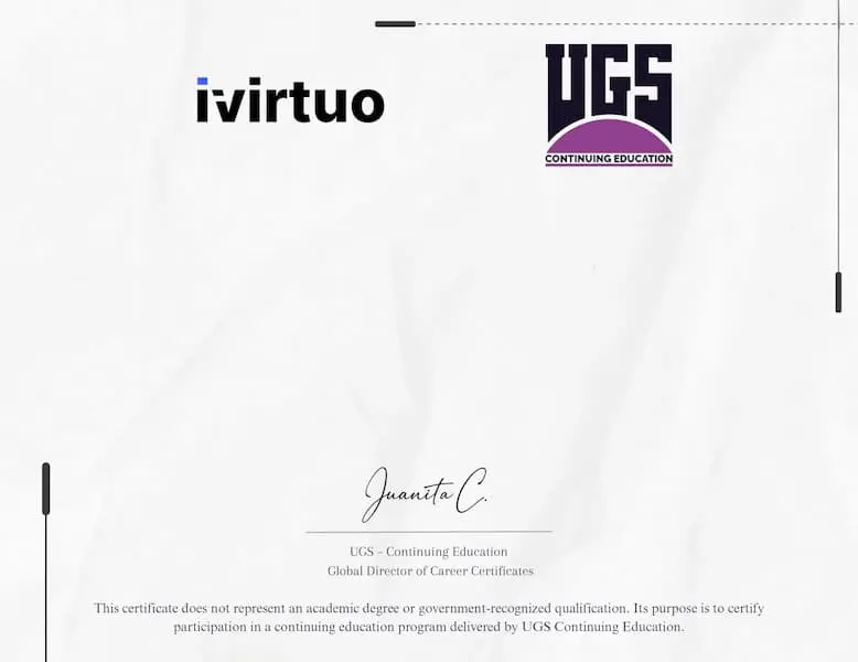 Certificado digital de finalización de curso UGS